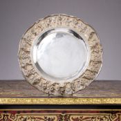 A STERLING SILVER BURMESE DISH WITH CHESTER IMPORT MARKS C. 1913