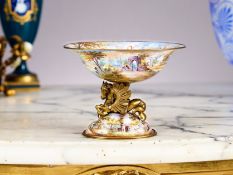A FINE 19TH CENTURY VIENNESE ENAMEL BOWL ON STAND CIRCA 1860