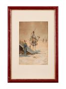 AN EARLY 20TH CENTURY ORIENTALIST PAINTING 'FAREWELL'