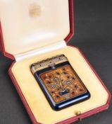 ATTR. TO CARTIER: AN 18CT GOLD AND ENAMELLED ISLAMIC STYLE CARD CASE