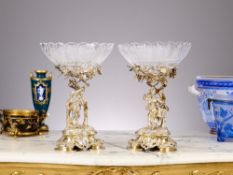 HUNT & ROSKELL: A MAGNIFICENT PAIR OF SILVER GILT COMPORTS, LONDON C1859