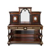 A FINE MID 19TH CENTURY AMBOYNA, PORCELAIN AND GILT BRONZE MOUNTED BONHEUR DU JOUR