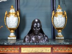 EMILE JESPERS (1862-1918): A BRONZE, 'BUSTE D'UN DEBARDEUR'