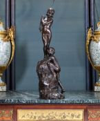 E.A. CLAPP (SCOTTISH, 1885-1974): 'THE KING OF THE CASTLE', BRONZE C. 1919