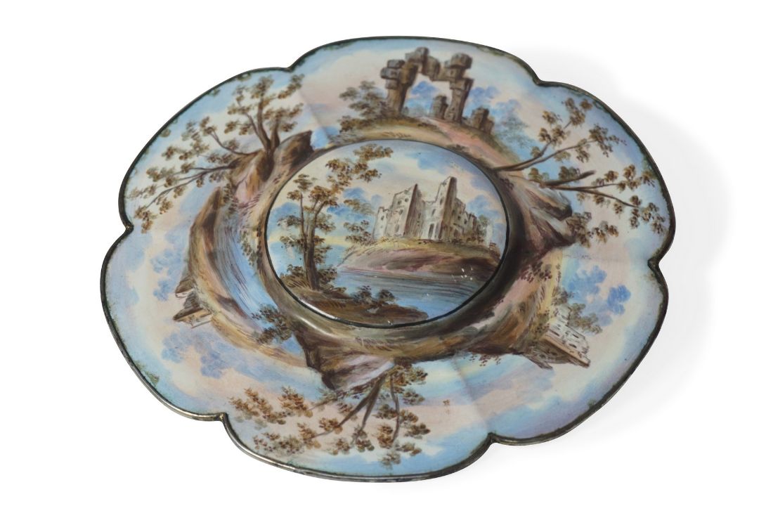 A FINE LATE 19TH CENTURY VIENNESE ENAMEL AND SILVER JUG AND TRAY - Image 2 of 5
