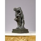 A 19TH CENTURY BRONZE FIGURE OF MILO OF CROTON AFTER DUMONT