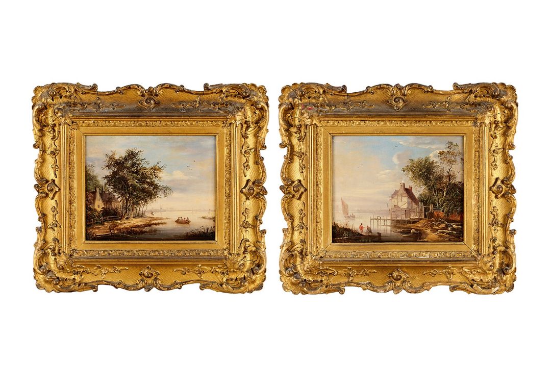 DUTCH 18TH CENTURY SCHOOL: A PAIR OF LANDSCAPES C. 1770 - 1790 - Image 1 of 6