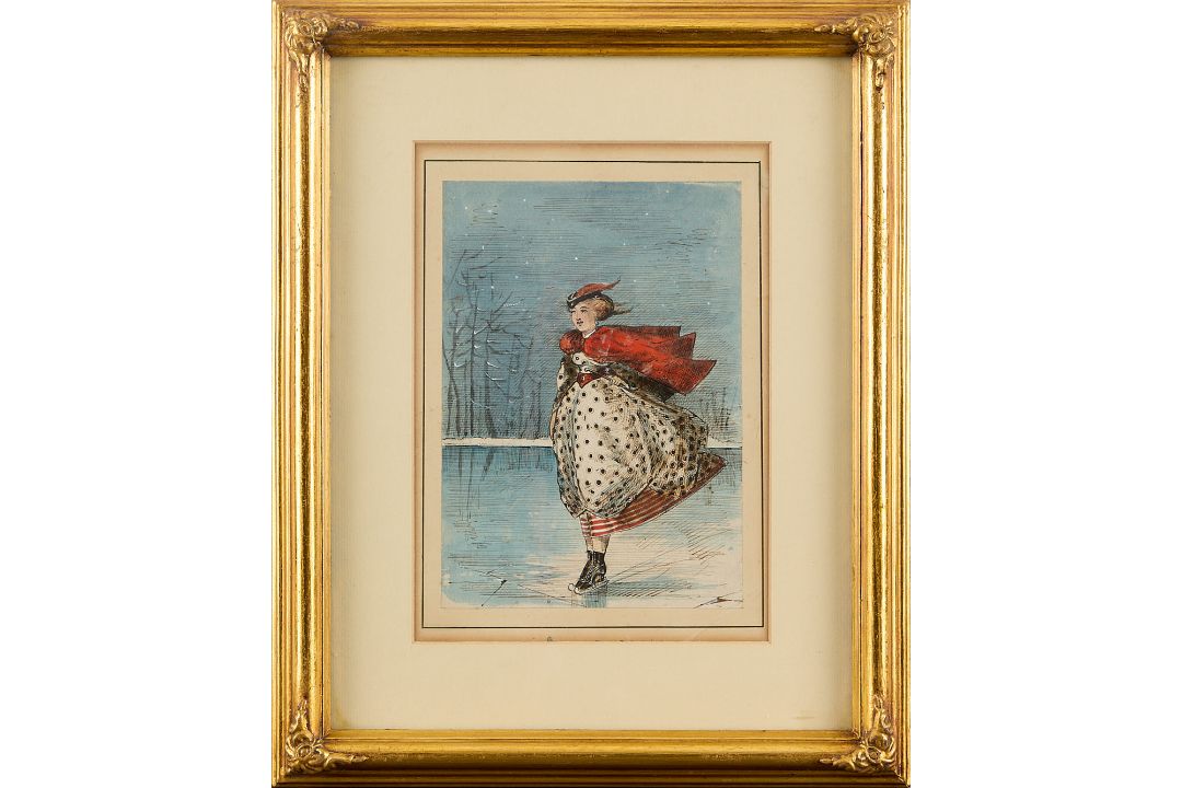 ATTRIBUTED TO RICHARD DOYLE (1824-1883): SKATING GIRLS - Image 1 of 6