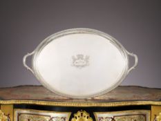 A FINE GEORGE III STERLING SILVER TRAY MADE FOR BARON MONSON, LONDON, 1805