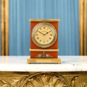 JAEGER LECOULTRE: A POLISHED BRASS DESK CLOCK