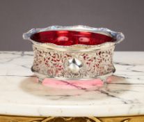 A LARGE VICTORIAN STERLING SILVER FRUIT BOWL, CHESTER, 1897, JAMES DEAKIN & SONS