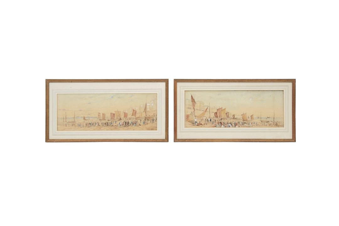 BRIGHTON BEACH FROM EAST AND WEST, A PAIR OF MID 19TH CENTURY SCENES