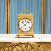 A FINE EARLY 19TH CENTURY GRAND SONNERIE, REPEATING PENDULE D'OFFICIER WITH ALARM