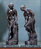 A PAIR OF 19TH CENTURY BRONZES OF VENUS AFTER FALCONET AND ALLEGRAIN