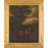 17TH / 18TH CENTURY DUTCH SCHOOL: TRAVELLERS BY A POOL
