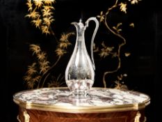 A VICTORIAN STERLING SILVER ENGRAVED WINE JUG, 1868