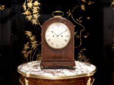 A REGENCY MAHOGANY DOUBLE FUSEE TABLE CLOCK SIGNED DESBOIS & WHEELER