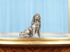 AN ITALIAN SILVER MODEL OF A COCKER SPANIEL