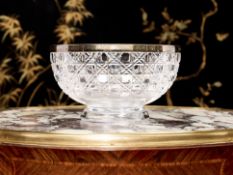 A VICTORIAN SILVER MOUNTED CUT GLASS FRUIT BOWL, C. 1889, WALKER & HALL