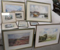 A quantity of assorted watercolours and prints