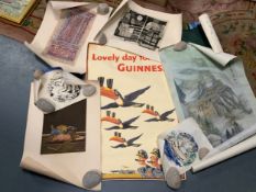 A collection of assorted roll prints to include a Guinness example Eastern Work etc
