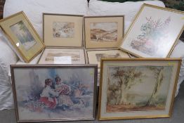 A quantity of various prints and watercolours, various artists and subjects