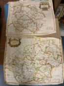 Robert Morden - Two unframed Herefordshire coloured maps 38 x 45.5 cm. (2)