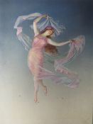 A 20th century watercolour study of a cleaning girl