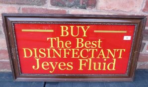 A glass fronted Jeyes Fluid Disinfectant advertising sign