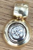 Goldanhänger-585- mit Diamant, ca. 0,40 ct, 5,4 gr.