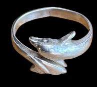 Silberring-925- mit 2 Delfinen, RG 57, 3gr.