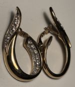 Paar goldfarbene Ohrstecker "Pierre Lang" H-4 cm, klare Steine