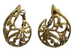 Paar goldfarbene grosse Ohrstecker "Pierre Lang", H-3,5 cm