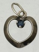 Kl. Goldanhänger-585- Herz mit Safir, 0,64 gr.