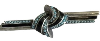 Silber-925. Nadel mit Türkis Perlchen, L-5 cm, ca. 6,3 gr