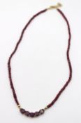 Collier, Rubine, 925er Monturen, vergoldet, ca. L-46cm