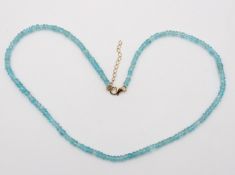 Halskette, Paraiba Topas, 585er GG-Schließe, ca. L-45cm