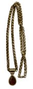Pierre Lang Anhänger vergoldet mit schwerer Double- Kette, L-ca. 70  cm. Anhänger 3,4 cm, brauner S