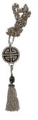 Kette "Thomas Sabo" Silber-925-, 24,1 gr. mit schwarzen Glasanhänger und hellen Steinen, Kette L-90