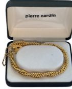 Goldfarbenes Armband "Pierre Cardin" neu in Kasten, L-20 cm, mit Schloß, 26,8 gr., vintage