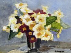 Gemälde Blumen, B. Quertier, Öl/Leinen, gerahmt, RG 36,5 x 41,5cm