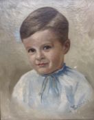 Barco "Jungenportrait" Öl/Leinen, gerahmt, RG 42x37 cm