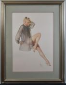Alberto Vargas Lithograph, Sleepy Time Girl.