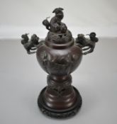 Japanese Bronze Lidded Censer.