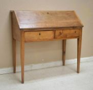 19th C. 2-Drawer Drop Front Desk.