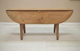 19th C. Mixed Woods Drop Leaf Table.