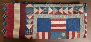American Hand Made Applique Quilt.