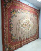 Hand Woven Floral Wool Rug, 12' x 9'.