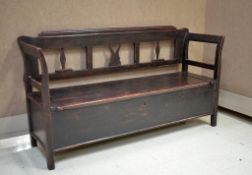 19th C. Painted Pine Long Bench.