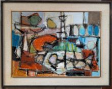 Frederick A. Martin Acrylic on Board, Abstract Still Life.